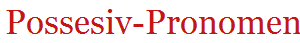 Possesiv-Pronomen
